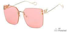 Load image into Gallery viewer, Gold Square Rimless Unisex Sunglasses by Vincent Chase-148586