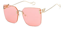 Load image into Gallery viewer, Gold Square Rimless Unisex Sunglasses by Vincent Chase-148586