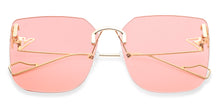 Load image into Gallery viewer, Gold Square Rimless Unisex Sunglasses by Vincent Chase-148586