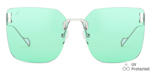 Silver Square Rimless Unisex Sunglasses by Vincent Chase-148587