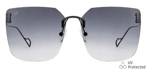 Black Square Rimless Unisex Sunglasses by Vincent Chase-148588