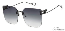 Load image into Gallery viewer, Black Square Rimless Unisex Sunglasses by Vincent Chase-148588