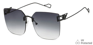 Black Square Rimless Unisex Sunglasses by Vincent Chase-148588