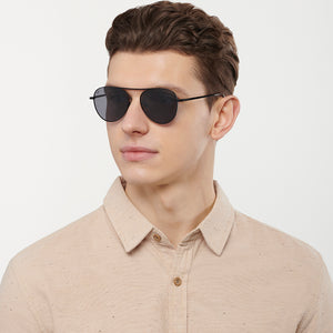 Black Aviator Full Rim Unisex Sunglasses by Vincent Chase Polarized-148875