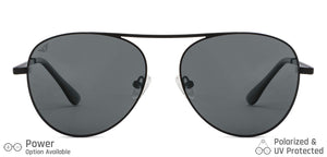 Black Aviator Full Rim Unisex Sunglasses by Vincent Chase Polarized-148875