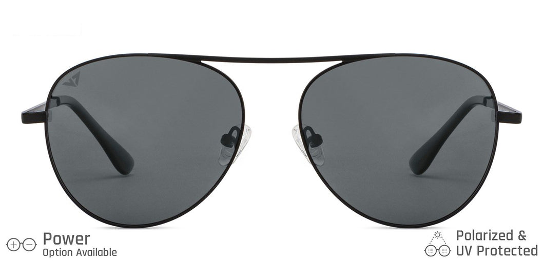 Black Aviator Full Rim Unisex Sunglasses by Vincent Chase Polarized-148875