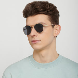Gold Aviator Full Rim Unisex Sunglasses by Vincent Chase Online-148876