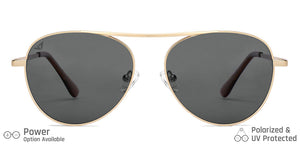 Gold Aviator Full Rim Unisex Sunglasses by Vincent Chase Online-148876
