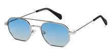 Load image into Gallery viewer, Silver Geometric Full Rim Unisex Sunglasses by Vincent Chase-148906