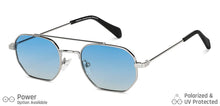 Load image into Gallery viewer, Silver Geometric Full Rim Unisex Sunglasses by Vincent Chase-148906
