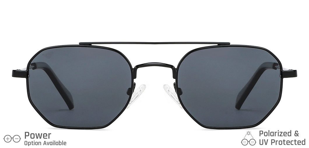 Black Geometric Full Rim Unisex Sunglasses by Vincent Chase-148907