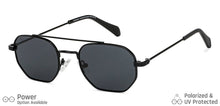 Load image into Gallery viewer, Black Geometric Full Rim Unisex Sunglasses by Vincent Chase-148907