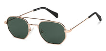 Load image into Gallery viewer, Gold Geometric Full Rim Unisex Sunglasses by Vincent Chase Polarized-148908