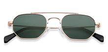 Load image into Gallery viewer, Gold Geometric Full Rim Unisex Sunglasses by Vincent Chase Polarized-148908