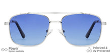 Load image into Gallery viewer, Silver Square Full Rim Unisex Sunglasses by Vincent Chase-148911