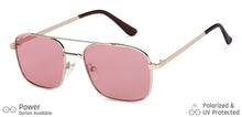 Load image into Gallery viewer, Gold Square Full Rim Women Sunglasses by Vincent Chase-148912