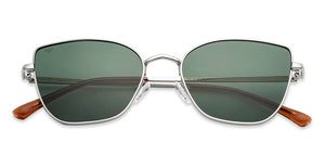 Silver Cat Eye Full Rim Women Sunglasses by Vincent Chase Polarized-148915