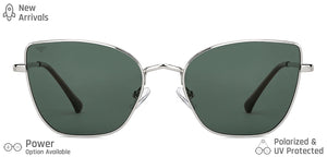 Silver Cat Eye Full Rim Women Sunglasses by Vincent Chase Polarized-148915