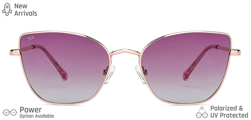 Gold Cat Eye Full Rim Women Sunglasses by Vincent Chase Polarized-148916