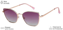 Load image into Gallery viewer, Gold Cat Eye Full Rim Women Sunglasses by Vincent Chase Polarized-148916