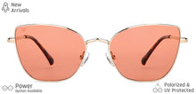 Load image into Gallery viewer, Gold Cat Eye Full Rim Women Sunglasses by Vincent Chase Polarized-148917