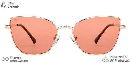 Gold Cat Eye Full Rim Women Sunglasses by Vincent Chase Polarized-148917