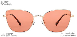 Gold Cat Eye Full Rim Women Sunglasses by Vincent Chase Polarized-148917