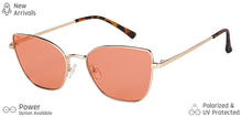 Load image into Gallery viewer, Gold Cat Eye Full Rim Women Sunglasses by Vincent Chase Polarized-148917