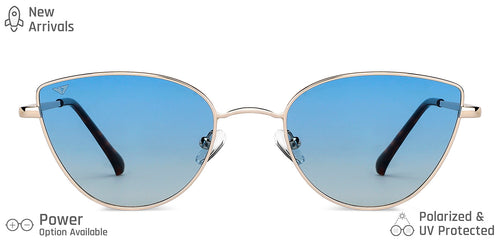 Gold Cat Eye Full Rim Unisex Sunglasses by Vincent Chase Polarized-148920