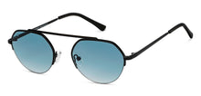 Load image into Gallery viewer, Black Round Half Rim Unisex Sunglasses by Vincent Chase-148923