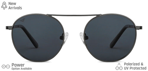 Grey Round Full Rim Unisex Sunglasses by Vincent Chase Polarized-148928