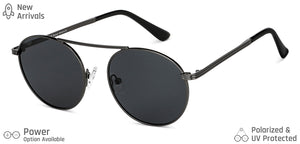 Grey Round Full Rim Unisex Sunglasses by Vincent Chase Polarized-148928