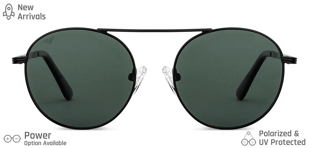 Black Round Full Rim Unisex Sunglasses by Vincent Chase Polarized-148929