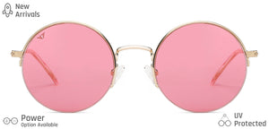Gold Round Half Rim Women Sunglasses by Vincent Chase-148933
