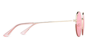 Gold Round Half Rim Women Sunglasses by Vincent Chase-148933
