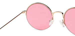 Gold Round Half Rim Women Sunglasses by Vincent Chase-148933