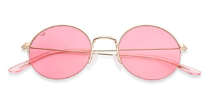Gold Round Half Rim Women Sunglasses by Vincent Chase-148933