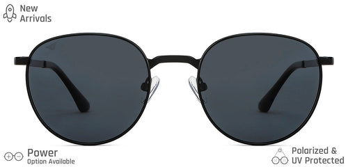 Black Round Full Rim Unisex Sunglasses by Vincent Chase Polarized-148935