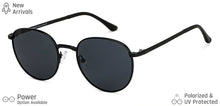 Load image into Gallery viewer, Black Round Full Rim Unisex Sunglasses by Vincent Chase Polarized-148935