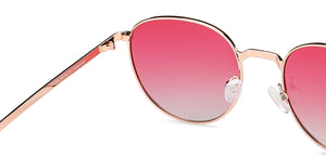 Gold Round Full Rim Women Sunglasses by Vincent Chase Polarized-148937