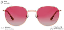 Load image into Gallery viewer, Gold Round Full Rim Women Sunglasses by Vincent Chase Polarized-148937