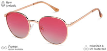 Load image into Gallery viewer, Gold Round Full Rim Women Sunglasses by Vincent Chase Polarized-148937