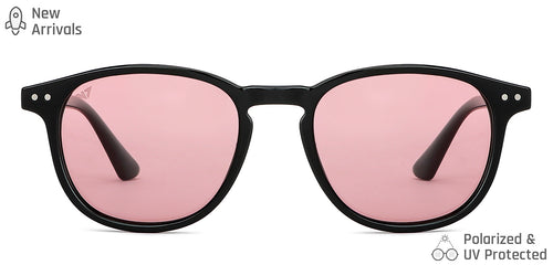 Black Round Full Rim Unisex Sunglasses by Vincent Chase Polarized-148968