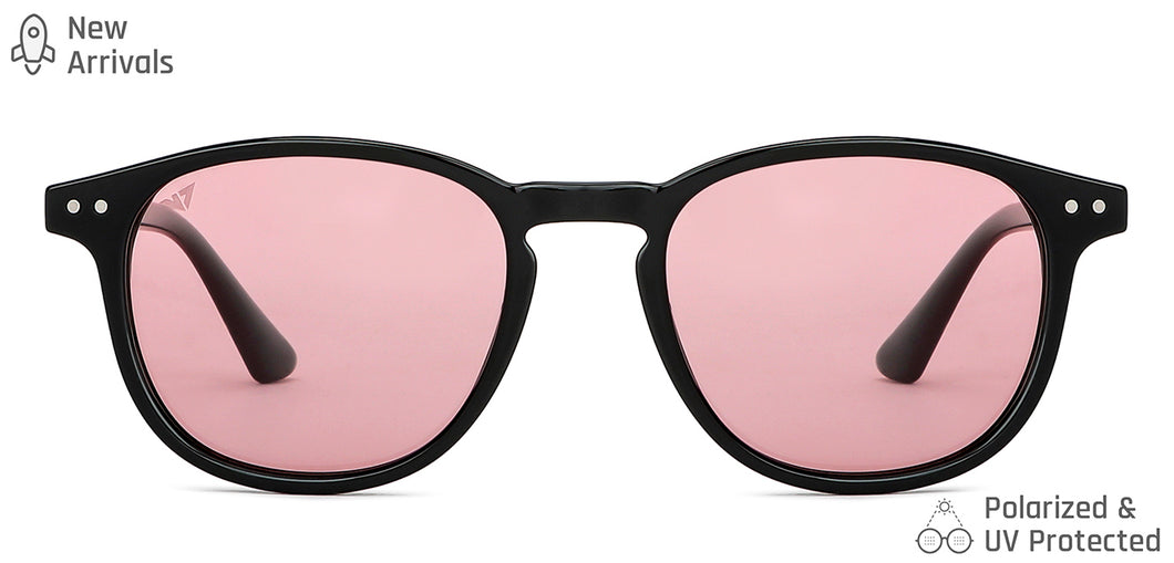 Black Round Full Rim Unisex Sunglasses by Vincent Chase Polarized-148968