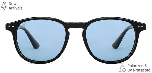 Black Round Full Rim Unisex Sunglasses by Vincent Chase Polarized-148970