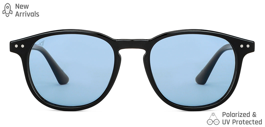 Black Round Full Rim Unisex Sunglasses by Vincent Chase Polarized-148970