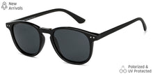 Load image into Gallery viewer, Black Round Full Rim Unisex Sunglasses by Vincent Chase Polarized-148971