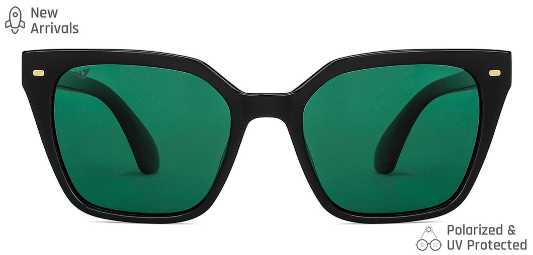 Black Wayfarer Full Rim Unisex Sunglasses by Vincent Chase Polarized-148979