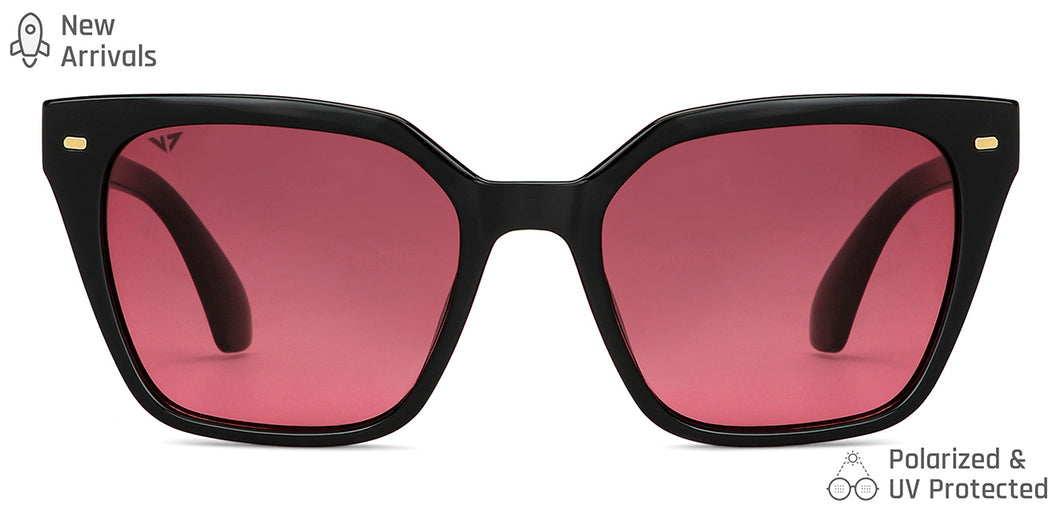 Black Wayfarer Full Rim Unisex Sunglasses by Vincent Chase Polarized-148980