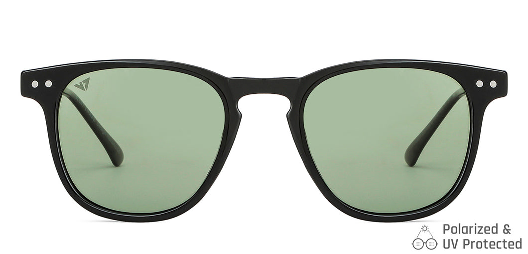 Black Round Full Rim Unisex Sunglasses by Vincent Chase Polarized-148986